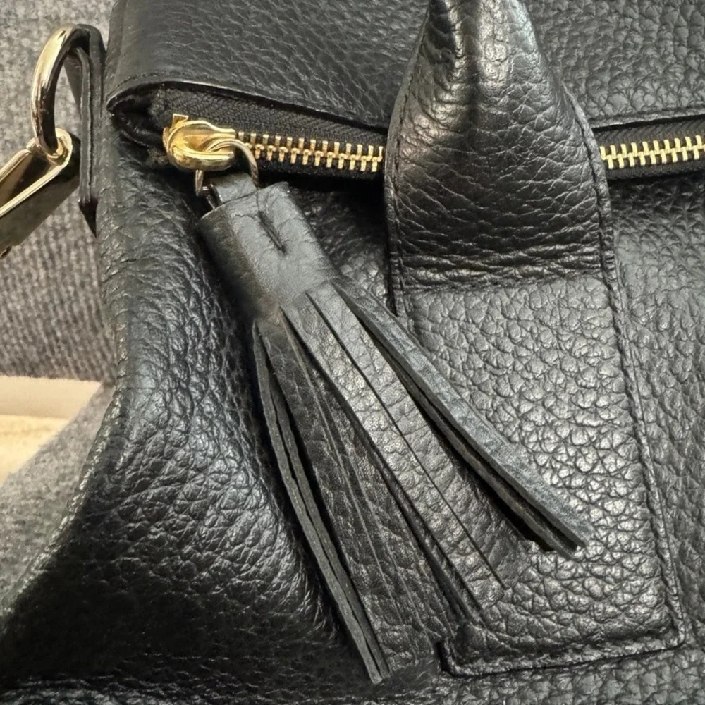Kate Spade Cobble Hill Little Minka Black Pebbled Leather Satchel Crossbody Bag